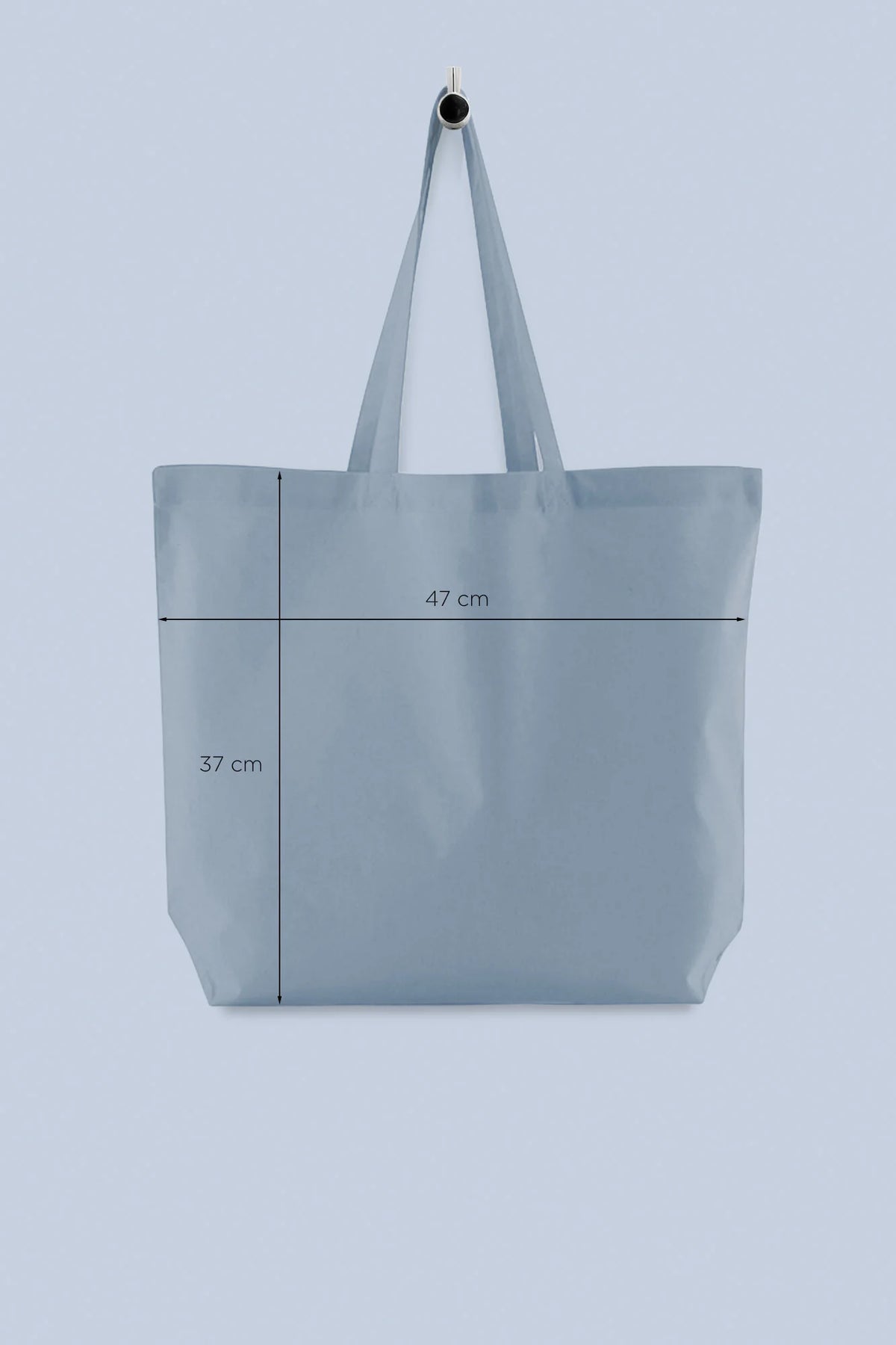 Tote bag MORRIÑA grande de tea gris azulado con medidas 47 x 37 cm
