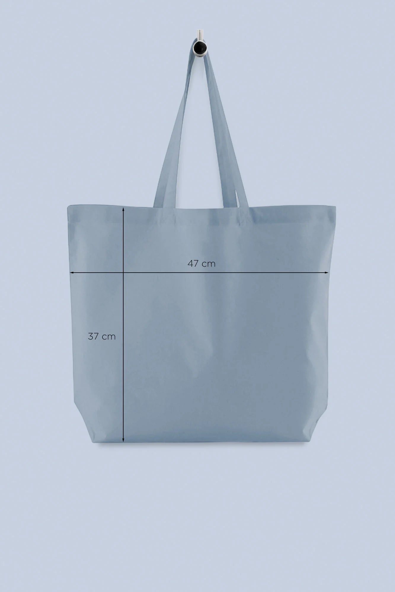 Tote bag MORRIÑA grande de tea gris azulado con medidas 47 x 37 cm